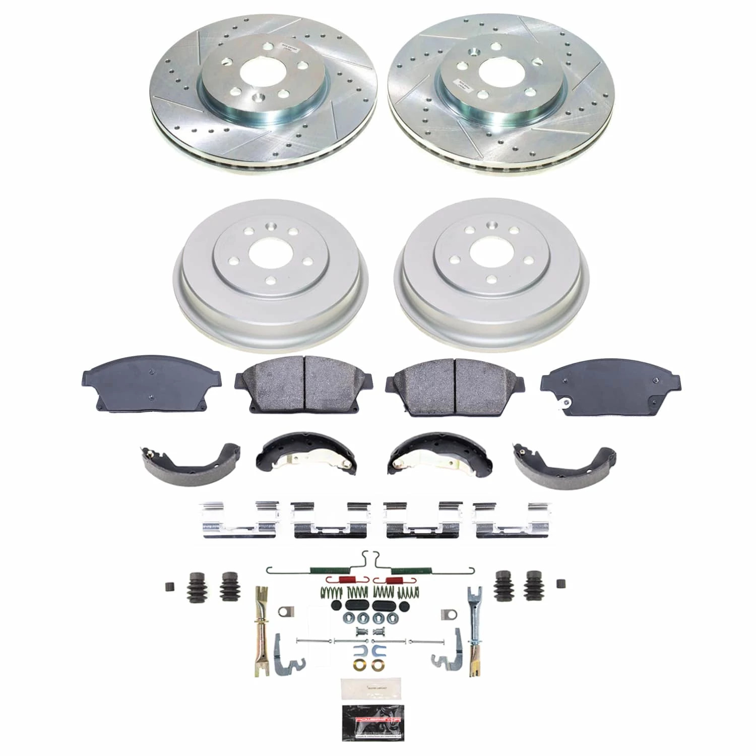 PowerStop Front and Rear Z23 Evolution Sport Brake Pad Rotor Drum and Shoe Kit Fits: CHEVROLET Select Models K15490DK