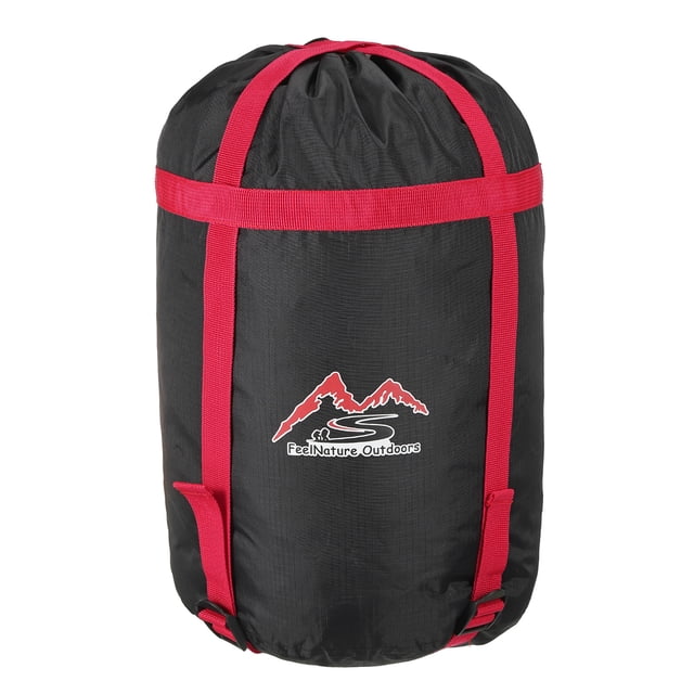 Unique Bargains Compression Stuff Sack, S Size Waterproof Sleeping Bag Storage Sack Black Red