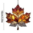 thumbnail image 3 of Autumn Stained Glass Window Hanging, Maple Leaves Suncatchers for Windows, Fall Harvest Sun Catcher for Home Fall Thanksgiving Decorations, Gifts for Women, Fall Decor, 3.9 Inch, 3 of 6