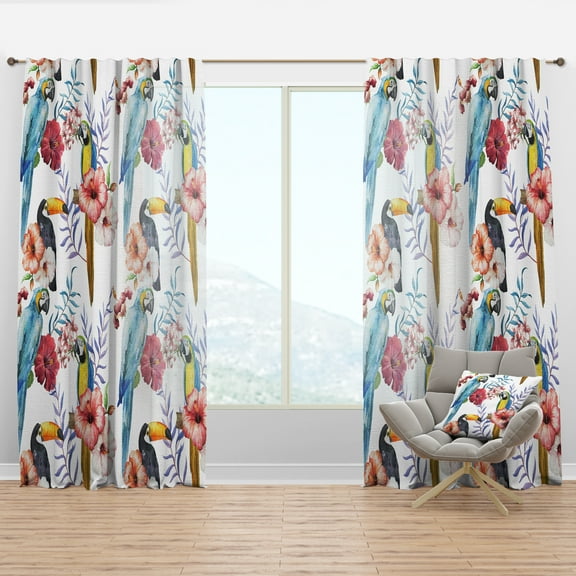 Designart 'Blossom Pink XXXVIII' Animals Curtain Panel