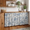 thumbnail image 3 of Blue Paisley Cabinet Curtain 32"Wx55"L,Dustproof Pantry Door Curtain W/ Self Adhesive Tape,Vintage Boho Flower Botanical Leaf Branch Tall Storage Cover Privacy Drape for Bathroom Kitchen Laundry Room, 3 of 9