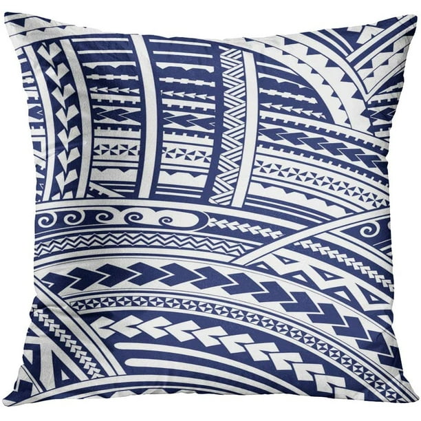 Eczjnt Blue Polynesian Maori Style Tribal Design Tattoo Aboriginal Throw Pillowcase Cover Cushion Case Home Decor x Inch Walmart Com Walmart Com