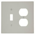 thumbnail image 2 of Leviton Midway Toggle Switch and Duplex Outlet Wall Plate - 2 Gang - Light Almond, 2 of 4