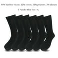thumbnail image 4 of Lavencious Men's Soft and Comfort Bamboo Fiber Crew Dress Socks for Men Shoe Size 7-12, 6 Pairs(Black), 4 of 6