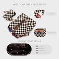 thumbnail image 2 of Small Checkered Backpack for Women, With Cherry Pendant, Shoulder Handbag With Multi-Compartment Purses For Travel/Work/Shopping (Style A-Brown), 2 of 6