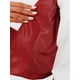 thumbnail image 5 of Abrigo de mujer INSPIRE CHIC de cuero sintético, sin cuello, abierto al frente, chaquetas de moto estilo biker, talla XS, color rojo vino, 5 of 6