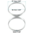 thumbnail image 6 of Unique Bargains 2 Pcs 64.1mm to 67.1mm Universal Car Hub Centric Rings Silver Tone, 6 of 6