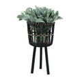 thumbnail image 3 of Modern Black Bamboo Planters - Versatile Set in Small, Medium, and Large Sizes.  These stylish planters combine contemporary design with eco-friendly bamboo material, 3 of 7