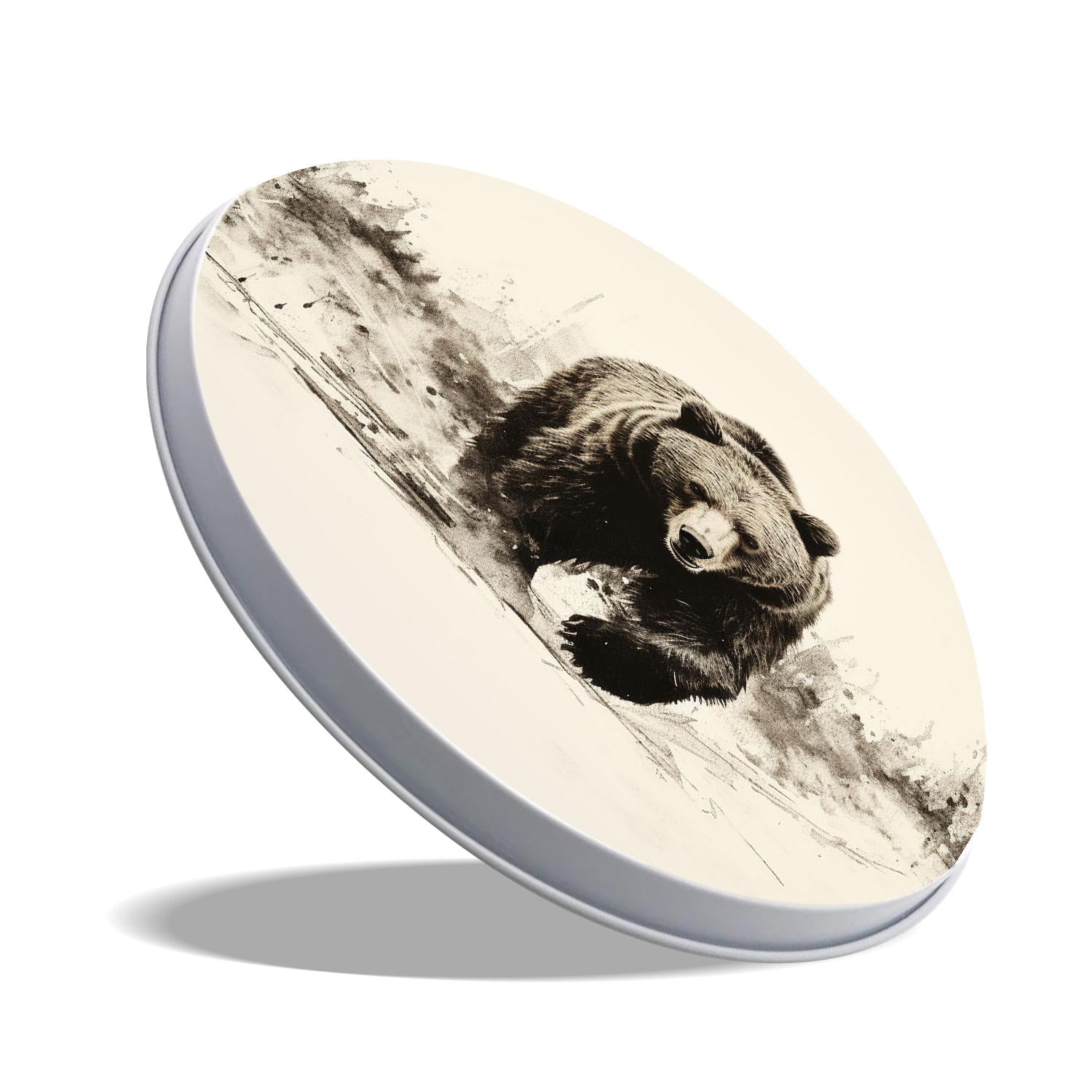 Stove Burner Covers 4 Pcs for ,Vintage Style Wild Animal Bear Hand Drawing Lovely Pattern, Round Gas Stove Burner Cover 8Inch And 10Inch