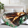 thumbnail image 3 of Boho Throw Blanket Lion Blanket Botanical Floral Throw Blanket Ultra Soft Flannel Fleece Throw Blanket Lightweight Cozy Fluffy Plush Blanket for Bed Couch Sofa Jungle Lion, 3 of 6