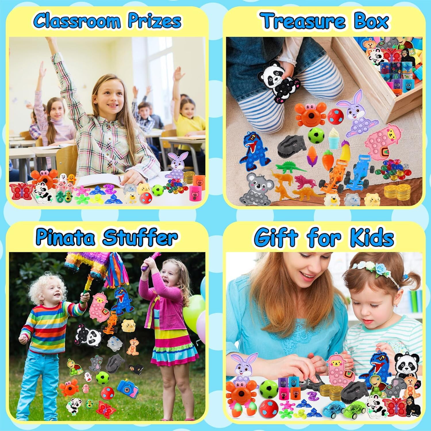 Beautysureup 650 Pcs Party Favors for Kids, Prize Treasure Box Toys for Classroom, Fidget Toys Bulk, Goodie Bag Stuffers, Carnival Prizes, Pinata Filler Stocking Stuffers for Birthday Gifts