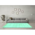 thumbnail image 3 of Ahgly Company Machine Washable Indoor Rectangle Solid Turquoise Blue Modern Area Rugs, 7' x 10', 3 of 4