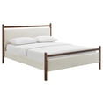 thumbnail image 2 of Ginny Queen Size Platform Bed Frame in Wenge Heathered Ivory, 2 of 10
