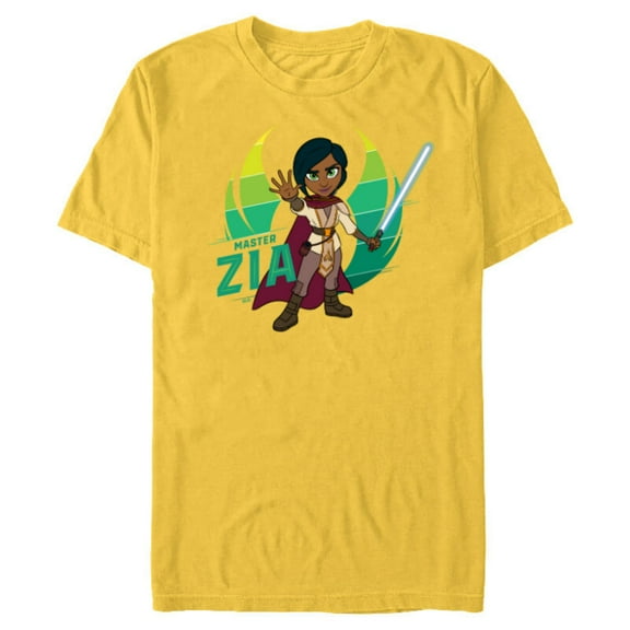 Star Wars Young Jedi Adventures Master Zia & Lightsaber - Short Sleeve Blended T-Shirt for Adults - Customized-Yellow