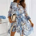 thumbnail image 1 of U.Vomade Nouvelle Robe Élégante à Fleurs à Col Rond pour Femme en Mousseline de Soie Fête Ajustée Taille Haute Ligne A Plissée Robe Chic Fête, 1 of 3