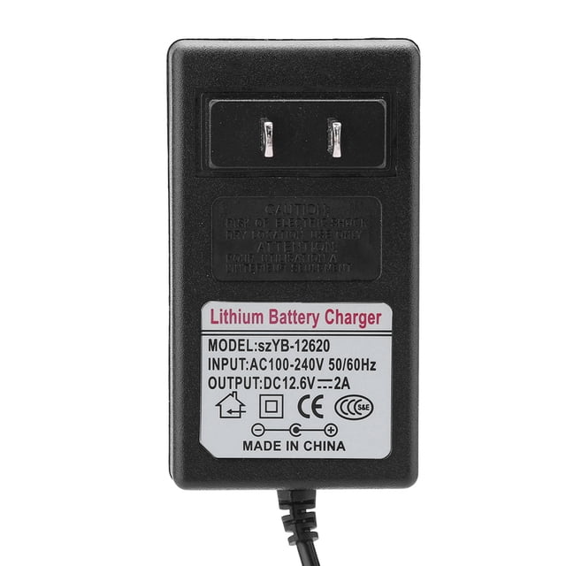 Cargador de Batería para Batería de Iones de Litio Adaptador de 126 V 2 A con Entrada de Voltaje Amplio para Lámpara de Cabeza Coche de Juguete Coche de Equilibrio y Más