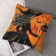 thumbnail image 7 of nygtbtfer Halloween Pillow Cover Witch Throw Pillowcase Orange Decorative Cushion Case for Farmhouse Home Sofa Couch Chair Car, Set of 2 White, 7 of 7