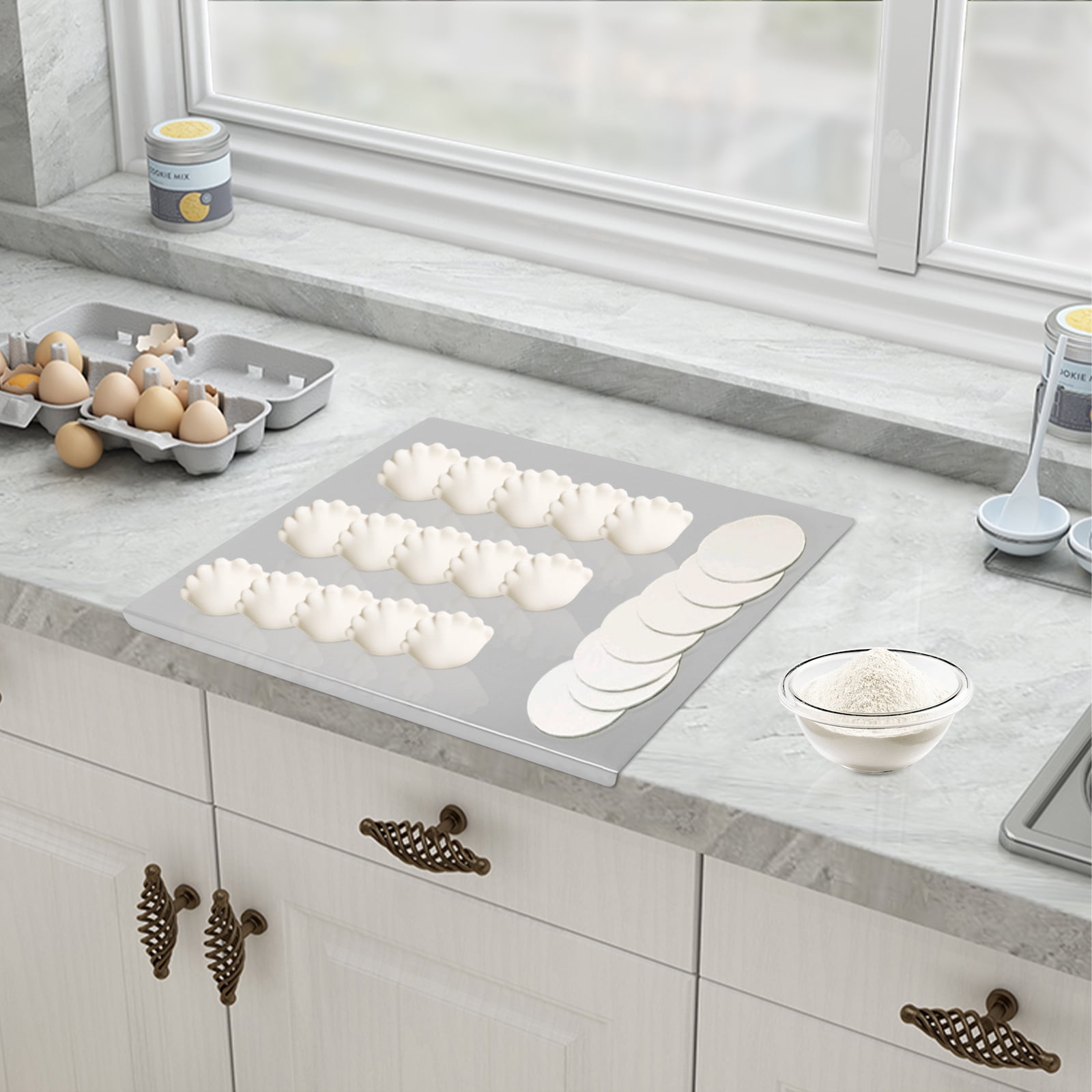 Stainless Steel Cutting Board with L-Shaped Edge, Easy to Clean and Mold-Resistant for Effortless Food Preparation
