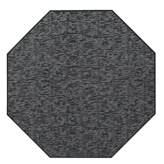 Furnish My Place Indoor Floor Rug - 2 ft. Octagon, Dark Gray, Distressed, Area Rug for Bedrooms, Hallways, Living Rooms