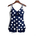 thumbnail image 6 of Xdegoge Tankini Swimsuits for Women with Shorts Two Piece V-Neck Tie Knot Front Printed Flowy Bathing Suits Tummy Control Summer Beach Club outfits, 6 of 6