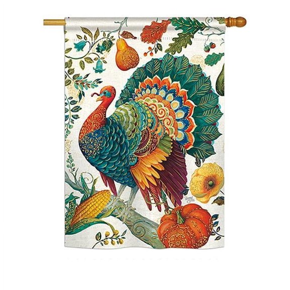 28 x 40 in. Suzani Turkey Garden Friends Birds Impressions Decorative House Flag