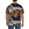thumbnail image 5 of Gaeub Portrait Of Highland Cow With Its Baby Cow Men's Lapel Short Sleeve Shirt, Relaxed Fit Shirt, Soft and Breathable for Outdoors Party Travel - 4X-Large, 5 of 7