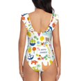 thumbnail image 5 of Disketp Summer Animal PrintWomen's Ruffled One Piece Swimsuit V Neck-Medium, 5 of 8