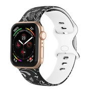 WASPO Compatible for Apple Watch Bands 38mm 40mm 42mm 44mm iWatch Sport Soft Silicone Strap with Fadeless Printed Replacement Wristband for Apple Watch Series 7 6 5 4 3 2 1 SE Women Men