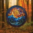 thumbnail image 2 of Spiral Sun ACRYLIC Suncatcher - Faux Stained Glass Window Hanging with Mountains and Stars - Vibrant Celestial Nature Decor 4322940053 5860, 2 of 4