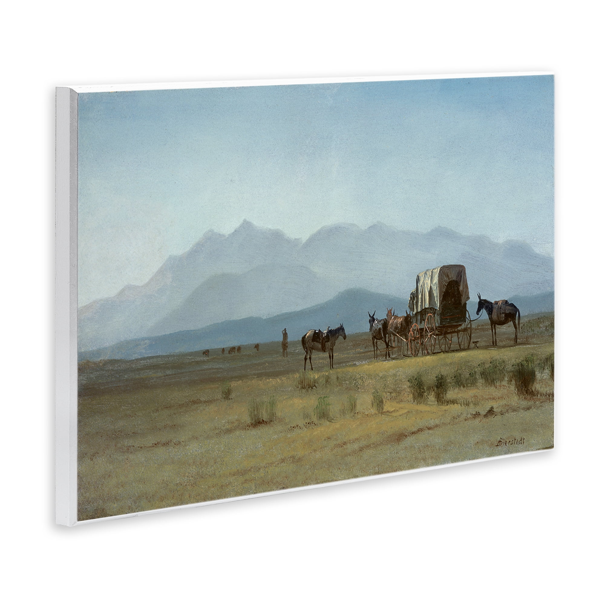 Stupell Industries Classic Bierstadt Surveyor's Wagon Landscape & Nature Painting Unframed Art Print Wall Art, 15 x 10