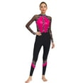 thumbnail image 1 of Jizyo Women's Long Sleeve Dance Unitard Shiny Rhinestone Full Body Suits One Piece Jumpsuits Hot Pink L, 1 of 5