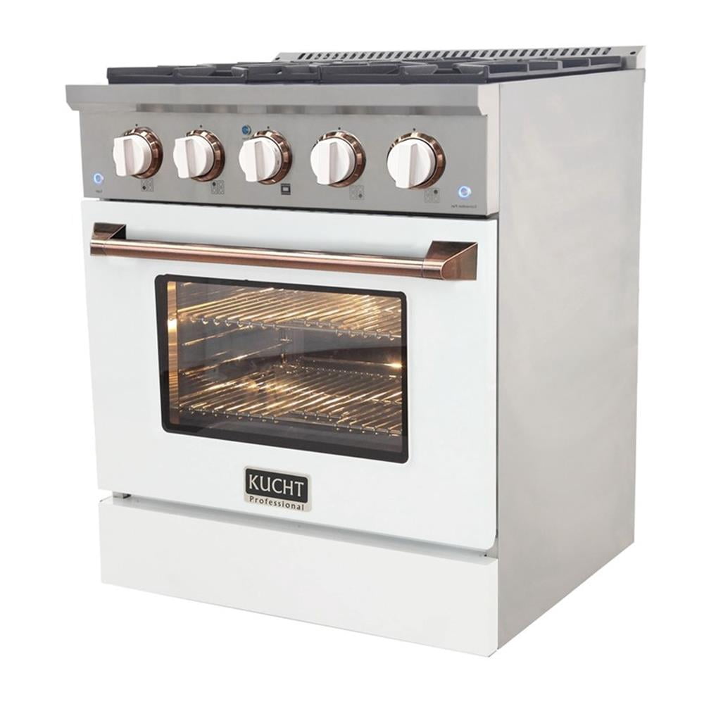 Pemberly Row 30" 4.2 cu .Dual Fuel Range Natural Gas in Rose Gold Handle