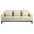 thumbnail image 2 of GDF Studio Noxon Contemporary Fabric 3 Seater Sofa with Accent Throw Pillow, Beige and Dark Walnut, 2 of 11