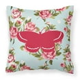 thumbnail image 1 of Caroline's Treasures BB1040-RS-BU-PW1414 Butterfly Shabby Chic Blue Roses Decorative Pillow Large Multicolor, 1 of 4