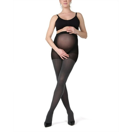 MeMoi Maternity Opaque Heather Tights  | Pregnancy Support Hose M/L / Gray- MA