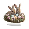 thumbnail image 2 of Tablero decorativo con forma de huevo de conejo de Pascua en 2D con base para centro de mesa. Estilo I, 2 of 9