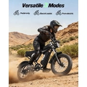 Electric Bike for Adults, 750W Peak ,Max 28Mph & 90Miles Electric Bicycle, 48V/25Ah,20 Fat Tire E-Mountain Bike,Full Suspension & 7Speed