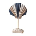 thumbnail image 3 of simhoa Wood Shell Ornament Creative Unique Figurine for Countertop Bookshelf Office Dark Blue, 3 of 8