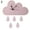 Pink, variant on Yesbay Nordic Wooden Cloud Raindrop Shaped Wall Clock Nursery Kids Room Decoration-Pink