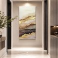 thumbnail image 3 of Canvas Wall Art, Marble Brown Gold Framed Canvas Prints for Living Room Hallway, Abstract Watercolor Geometric Rock Oversized Gallery Wrapped Wall Decor for Home Office, Gifts, 30"x60" Ship Next Day, 3 of 9