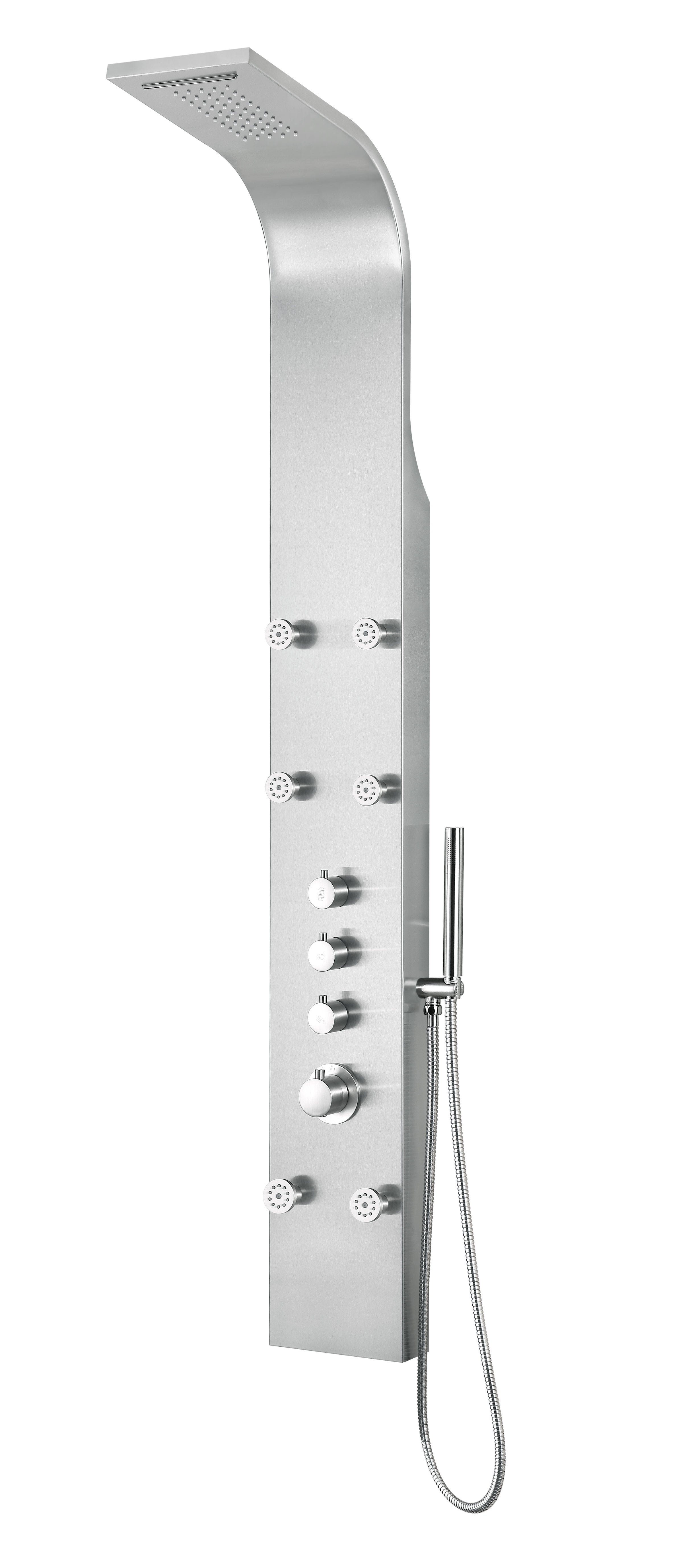 Anzzi SPAZ026 Fontan 64 in. 6Jetted Full Body Shower Panel with Heavy Rain Shower & Spray Wand