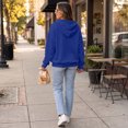 thumbnail image 5 of Women's Zip Up Hooded Sweatshirt Full Zip Long Sleeve Oversized Hoodie Jacket Kangaroo Pocket Casual Outerwear for Fall Winter, 5 of 9