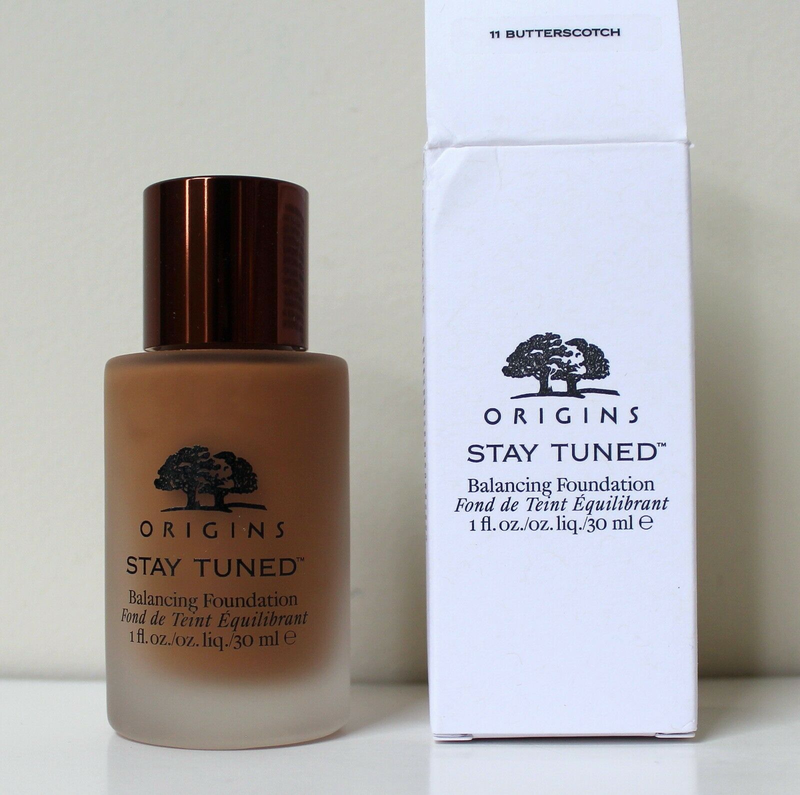 ORIGINS STAY TUNED BALANCING FOUNDATION 11 Butterscotch 1 OZ /30 ML