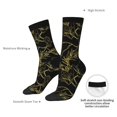 thumbnail image 6 of Honeii Gold Gloss Outline Floral Print Adult Socks,Crew Socks,Casual Calf Socks,Daily Wear Socks for Men & Women, Perfect for Sports, Casual and Everyday Use, 6 of 6