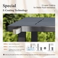 thumbnail image 4 of MF Studio 5-Piece Outdoor Patio Dining Set, 4 Swivel Rattan Rope-Woven Chairs & 34.2" Square Table with 1.6"-2" Umbrella Hole, Black and Beige, 4 of 15