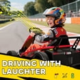 thumbnail image 6 of Qaba 24V 8.1 MPH Electric Go Kart for Kids, 7AH Battery Powered Drift Kart with Dual Motors, Soft Start, Safety Belt for Kids 8-12 Years, Red, 6 of 9