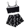 thumbnail image 5 of Weebloom Halloween Womens Pajama Set Sleeveless Vest Shorts Set Casual Print Home Wear Sleepwear Nightwear Pjs Loungewear Navy M, 5 of 5