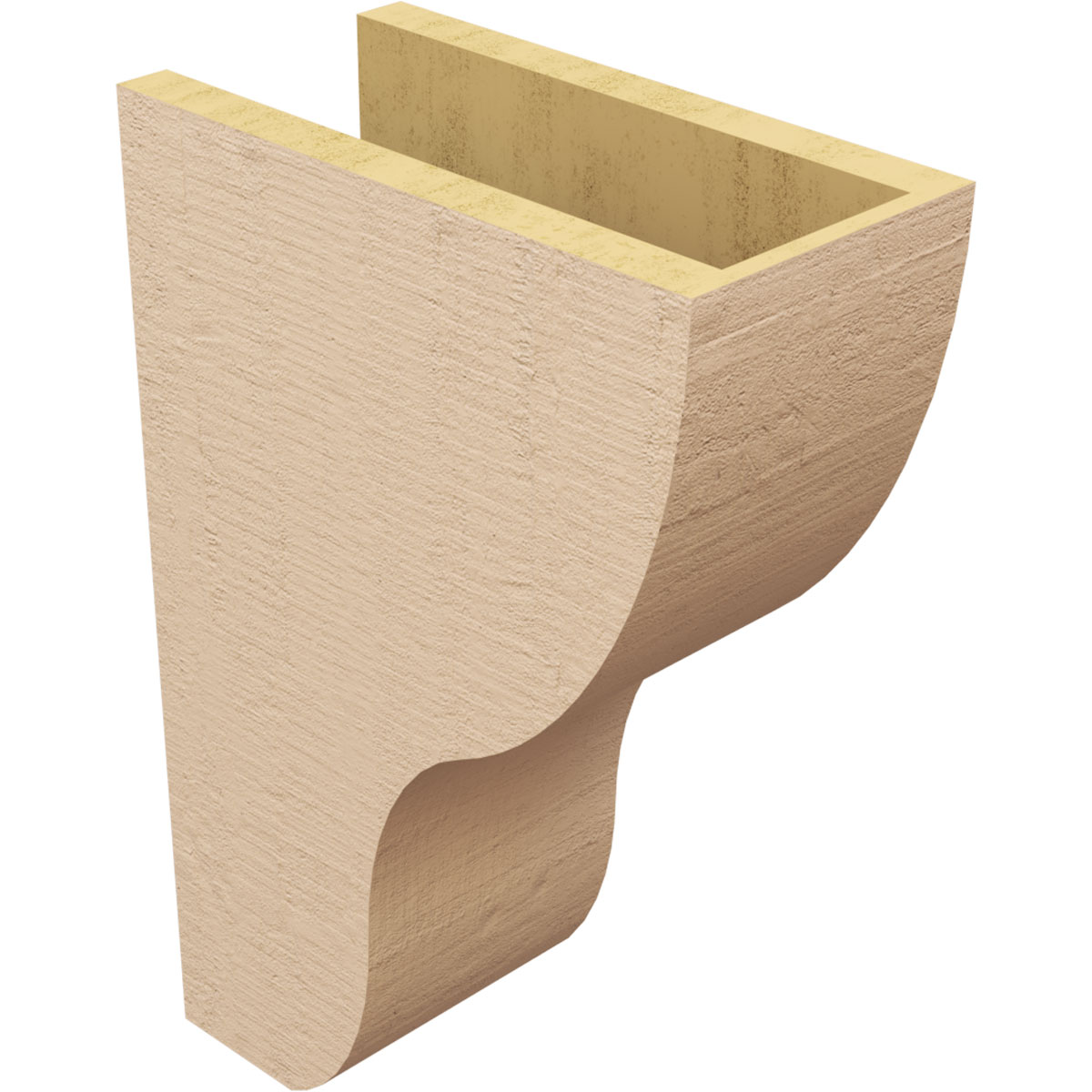 6"W x 12"D x 18"H Classic Greensboro Rough Cedar Woodgrain TimberThane Corbel, Primed Tan