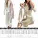 thumbnail image 3 of Conjunto Pijama para Mujer Nuevo Manga Larga Con Aberturas Pantalones Irregulares Trajes Sueltos Wo (Beige M), 3 of 9