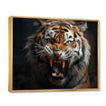 thumbnail image 2 of Designart "Fierce Tiger Portrait In Shades of Brown II" Animals Floater Framed Canvas Print, 2 of 7